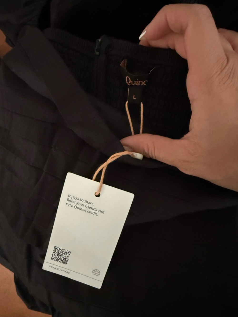 NWT Quince 100% Organic Cotton Ruched Mini Dress // Size L - Picture 6 of 6